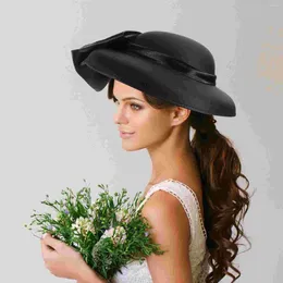 Berets Retro Top Hat Bridal Cap Women Bucket Bowler Party Dress Fascinator Banquet Caps