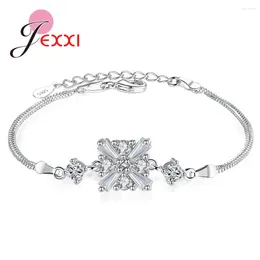 Link Bracelets Fashion Women 925 Sterling Silver & Bangles For Sale Fast Square Cubic Zircon Jewellery Accessory Wholesale