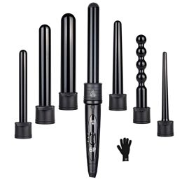 Straighteners 6 in 1 932mm Interchangeable Professional Ceramic Hair Curler Rotating Curling Iron Wand Wand Curlers Hair Care Styling Tools