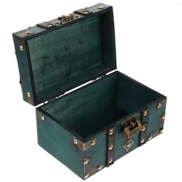 Storage Bags Wooden Treasure Chest Decorative Box Lock And Lids Vintage Style Trunks Jewelry Keepsakes Coin Collection