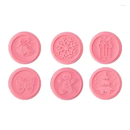 Baking Moulds 6 PCS Silicone DIY Cookie Cutters Biscuit Mould Christmas Theme Ring Tree Shape Handmade Easy To Clean And Store