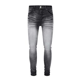 Nuovo marchio di tendenza High Street e jeans slim fit elasticizzati grigio nero effetto lavato