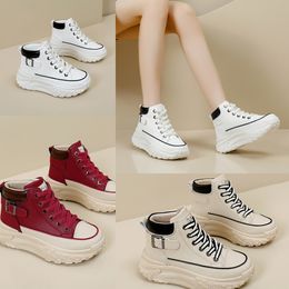 Fashions Comfort High top shoes spring and autumn vintage womens shoes thick soled small white shoes leisure sports board shoes GAI