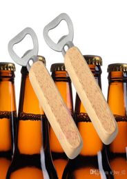 Wood Handle Beer Bottle Opener Stainless Steel Real Wood Strong Kitchen Tool Wooden Bottle Opener Perfect Manual Bottle Opener1486129