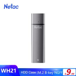 Enclosure Netac M.2 SATA SSD Portable Hard Drive Case USB3.0 TypeC 550mb/s M.2 Bkey NGFF SATAIII HDD Case for Laptop WH21