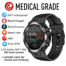 Watches New Smart Watch For Men 1.32 Inch Full Touch Bracelet Fitness Tracker Sports Watches Bluetooth Call Smart Clock Men Smartwatch