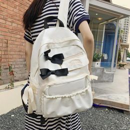 Backpack Fashion Waterproof Women Bow Design Cute Schoolbag Girls Kawaii Rucksack High School Bookbag Travel Mochila