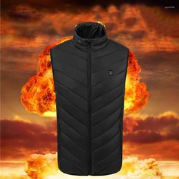 Men's Vests 2024 Men Winter Heated USB Electric Heating Waistcoat Male Fashion Zipper Solid Colour Mens Coat High Quality