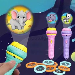 Intelligence toys Cartoon Creativity Toy Projection Flashlight Early Education Cognition Before Bedtime Story Book Torch Lamp Puzzle Toys for Kids 24327