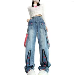 Women's Pants Fashion Women Slim Jeans Straight High Waist Casual Trousers Loose Pantalones De Mujer