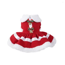 Dog Apparel Santa Claus Skirt Cute Xmas Puppy Costume Comfortable Small Pet Red Suit Thick Doll Collar Christmas Dress Up Supplies