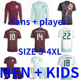 Mexico 2024 2025 Copa America RAUL CHICHARITO Soccer Jerseys LOZANO DOS SANTOS 24 25 H.LOZAN0 ALVAREZ Men Kids Football Shirts Uniforms Long sleeved player version