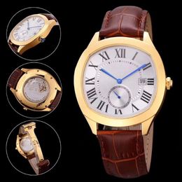 High quality top watch Male watch automatic movement stainless steel wristwatch leathe strap Transparent Glass Back 012-2316q