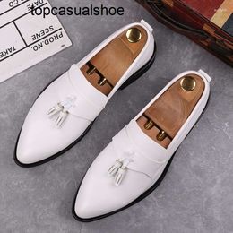 Loro Piano LP LorosPianasl Dress White British Shoes Charm Breathable Pointed Business Casual Leather For Men
