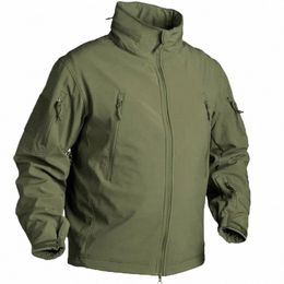 tactical Jacket Men Winter Shark Skin Soft Shell Jackets Outdoor Fleece Motorcycle Multi Pocket Waterproof Camo Coats g7mI#