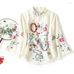 Ethnic Clothing Cheongsam Blouse Improvement Version Of The Girl Wind Retro Improved Embroidery Antique Top Tang Dress Female