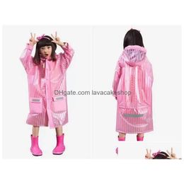 Raincoats Ups Children Raincoat 2022 New Cartoon Cape-Style Girl Boy Kids Students Bicycle Poncho Rain Coat Waterproof Ra Drop Deliver Dhnj1