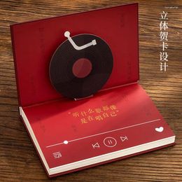 Artistry Notebook 3D Greeting Card Design Retro Music Phonograph Vinyl Record Cover Hand Ledger College Student