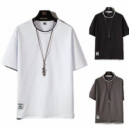 Streetwear Männer T-shirt Hip Hop Solide Kurzarm T-shirts 2023 Neue Harajuku Tops Sommer Casual T-shirts Lose T-Shirt schwarz O7qZ #