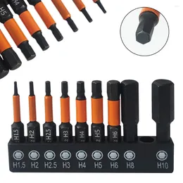 9pcs Hexagon Screwdriver Bit Set Quick Change Impact Driver Power Drill Length 50mm Hex Shank Screw Bits H1.5-H10