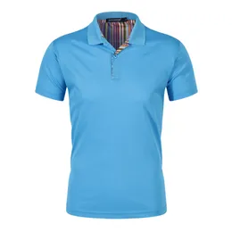 New high-end business POLO shirt custom 180g26 classic rainbow back bead ground lapel men's CF101 men short sleeve cool cotton slim casual business men's shirt