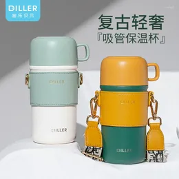 Water Bottles Student Insulating Cup Portable 316 Stainless Steel Large Capacity Pot Male And Female Fashion