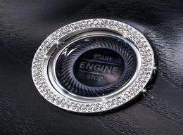 Car Automobiles OneClick Start Stop Engine Ignition Push Button Decoration Diamond Rhinestone Crystal Ring Circle Trim Cover home9970651