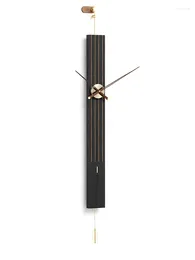 Wall Clocks Luxury Nordic Clock Modern Metal Wood Pendulum Creative Pure Copper Watches Home Decor Living Room Gift