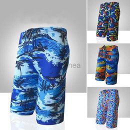 Men's Swimwear Professional Mens Swimming Trunks Shorts Long To Knee Competitive Swim Training Swimsuit Men Pant Quick dry Printed Plus Size 24327