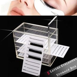 False Eyelashes Acrylic For Grafting Extension Reusable Empty Storage Box Eyelash Holder Tray Lash Display Container