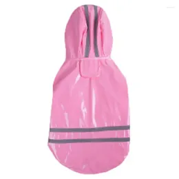 Dog Apparel Rain Hooded Jacket Reflective PU Coat Poncho Waterproof Clothes For Small Dogs Puppy