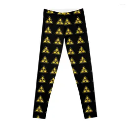 Active Pants Biohazard Symbol Warning Sign - Yellow & Black Triangular Leggings Push Up Fitness Golf Wear Sports Woman Gym Womens