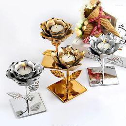 Candle Holders Fashion Artificial Flower Candlestick For Home Wedding Feative Party Table Centerpiece Ornaments Personalized Cup Crafts