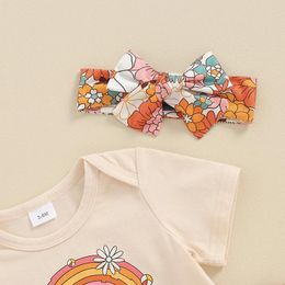 Clothing Sets Baby Girl Clothes Daddy S Romper Bell Bottom Pants With Headband Set 3Pcs Summer Outfit