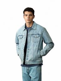 simwood 2024 Spring New Oversize 12oz Fabric Classic Denim Jackets Men Wed Vintage 100% Cott Plus Size Trucker Jackets 36Yw#