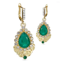 Dangle Earrings Sunspicems Algeria Morocco Women Drop Earring 18K Gold Colour Crystal Arabic Bride Wedding Jewellery Family Bijoux Gift