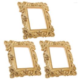 Frames 3 Pcs Mini Picture Frame Vintage Kit Jewelry Table Decoration Bulk For Display Resin Family Po