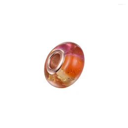 Loose Gemstones 2024 Glittering Sunset Murano Glass Charm 925 Sterling Silver Jewellery For Women Beads Fits Necklace Bracelets