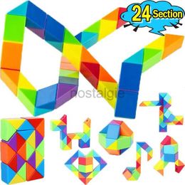 Intelligence toys 24 Section Puzzle Fidget Toys Kids Children Creative 3D Transformable Games Early Education Magic Snake Ruler Twisting Cubes 24327