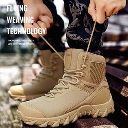 Fitness Shoes High Style Tactical Boots Men Outdoor Climbing Military Hiking Male Desert Ankle Large Size Camping Training