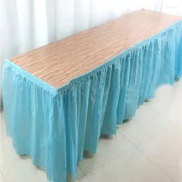 Table Skirt Disposable Plastic Party 70x420cm Cover For Birthday Wedding Festival Decoration