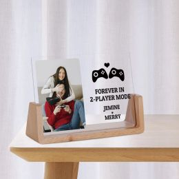 Frame Custom Gamer Couple Photo Frame Forever In 2Player Mode Gift for Boyfriend Girlfriend Wedding Valentine's Day Creative Present