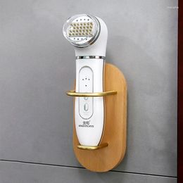 Hooks Nordic Wooden Brass Razor Bracket Toilet Wall Punch-free Storage Rack Beauty Instrument