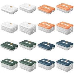 Storage Bottles 3 4 Layer Box Reliable Containers Holder With Lid Refrigerator Froze Dumpling Plastic