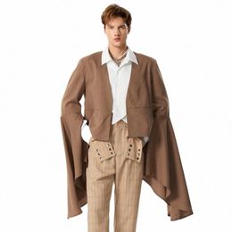 incerun Men Blazer V Neck Flare Lg Sleeve Streetwear Elegant Fi Casual Suits Men Persality 2023 Male Thin Coats S-5XL 7 w0fx#