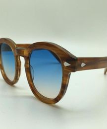 NEW Fashion Lemtosh Johnny Depp style sunglasses high quality Vintage round sun glasses Bluebrown lenses3627000