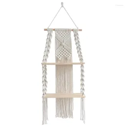 Tapestries 1 Piece Bohemian Style Hand-Woven Shelf Tapestry Hanging Storage Tassel For Books Potted Plants Living Room Wall