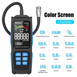 Combustible Gas Detector Gas Analyzer PPM LEL Units LPG Meter Charging Flammable Natural Gas Leak Location Meter Buzzer Alarm 240320