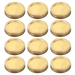 Dinnerware 70mm Canning Jar Lids 12pcs With Silicone Reusable- Type