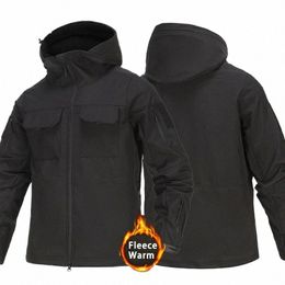 military Waterproof Jackets Men Outdoor Shark Skin Soft Shell Cargo Coat Army Multi-pocket Wear-resistant Hooded Tactical Jacket s2er#